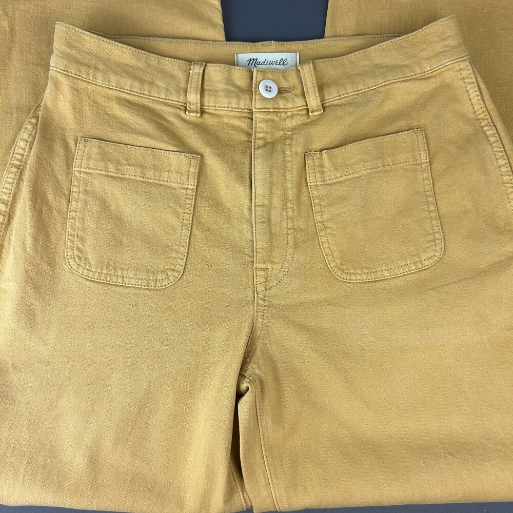 Madewell Emmett 2.0 Wide Leg Crop Pants Jeans Earthen Gold Sz 28P - Picture 4 of 7